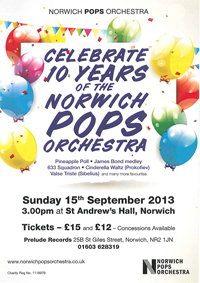 Celebrate 10 Years of the Norwich Pops Orchestra